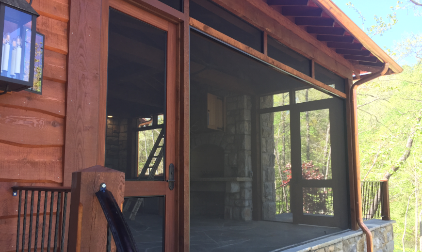 wooden screened porch